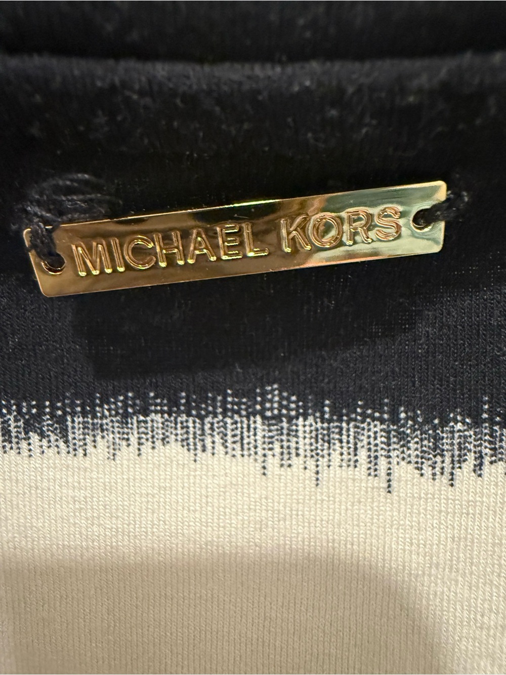 MICHAEL Michael Kors Black and White Striped Long Sleeve Tee - Picture 3 of 5